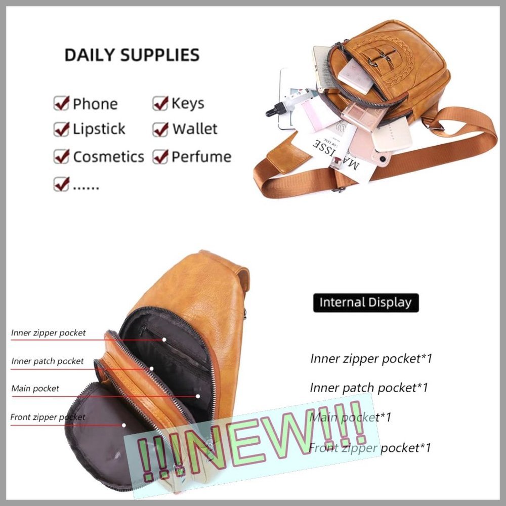 New~~~ Sling Backpack Chest Crossbody Shoulder Bag Travel Daypack for Men - Picture 5 of 6